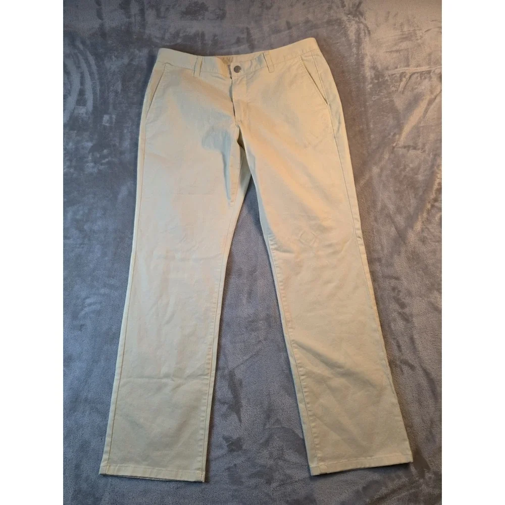 Bonobos Men's Chino Pants 34x30 Yellow Slim Fit Flat Front Casual